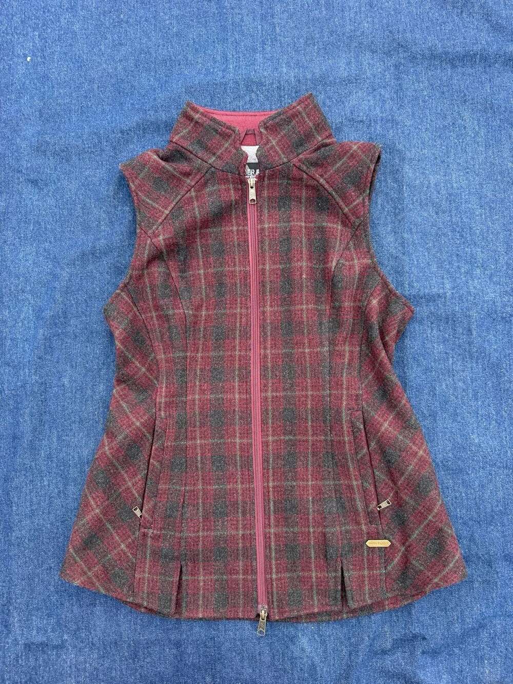 Powder River Outfitters Plaid Wool Blend Western Vest - Picture 1 of 13
